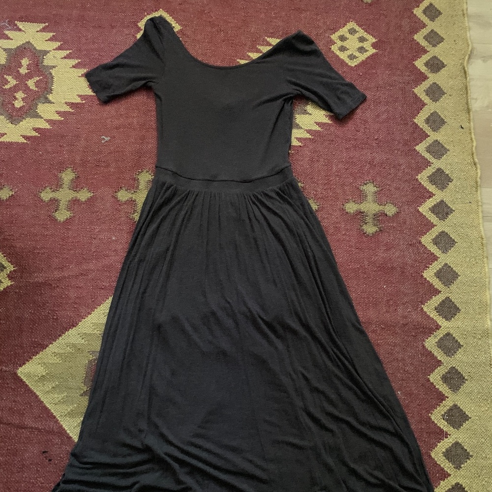 Jersey Knit Bordeaux Maxi Dress